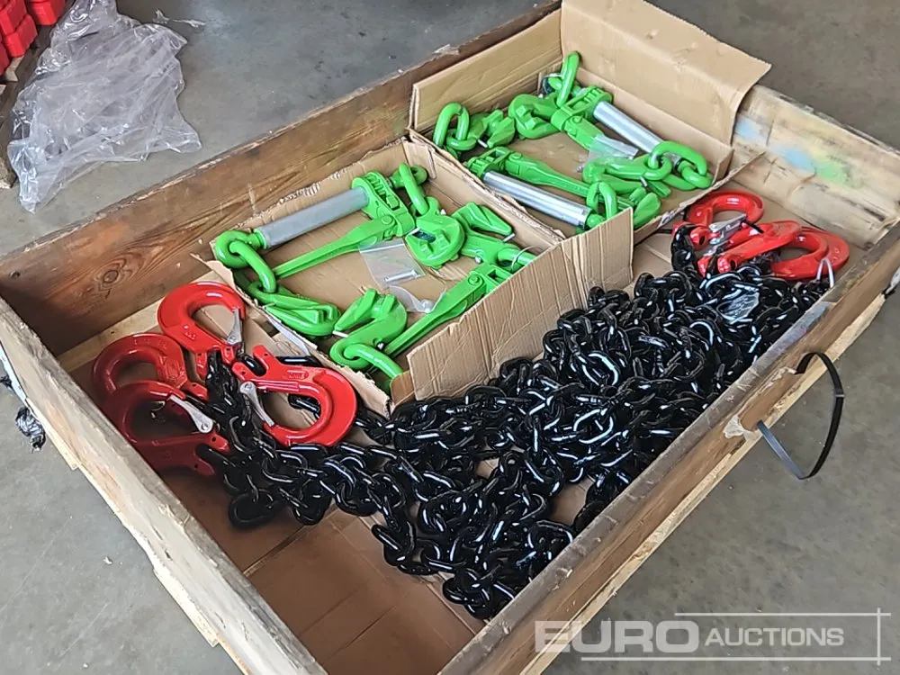 Unused 13mm Grade 80 Lashing Kit 4x3m Chains 4x13mm Folding Handle Load Binder