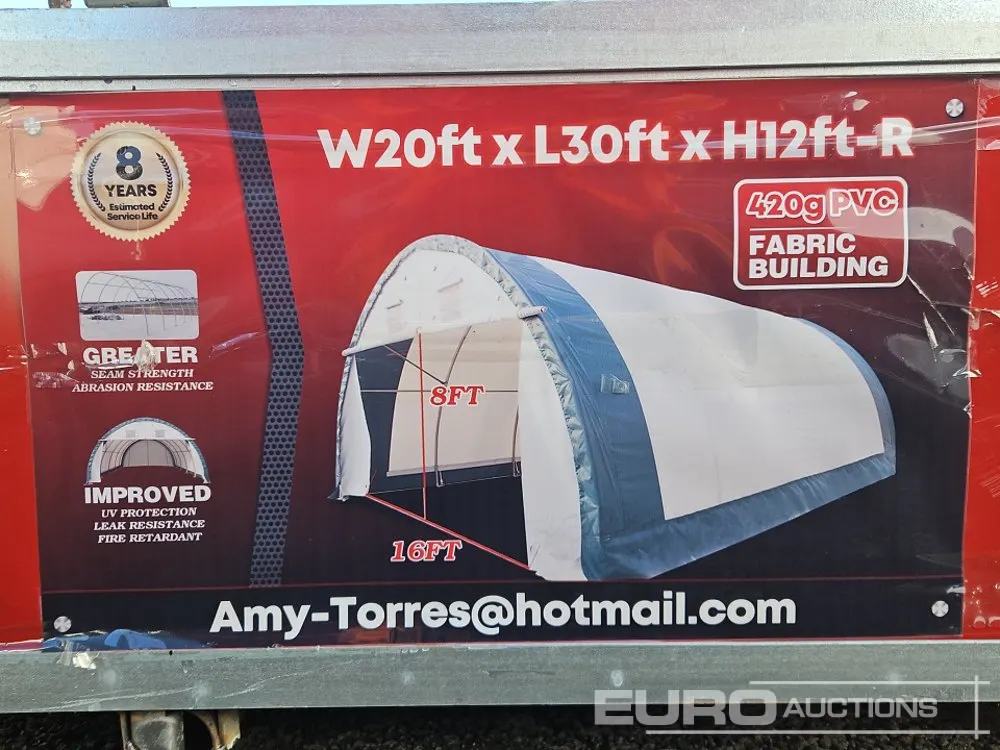 Unused 20' x 30' x 12' Storage Shelter (Cannot Be Reconsigned)