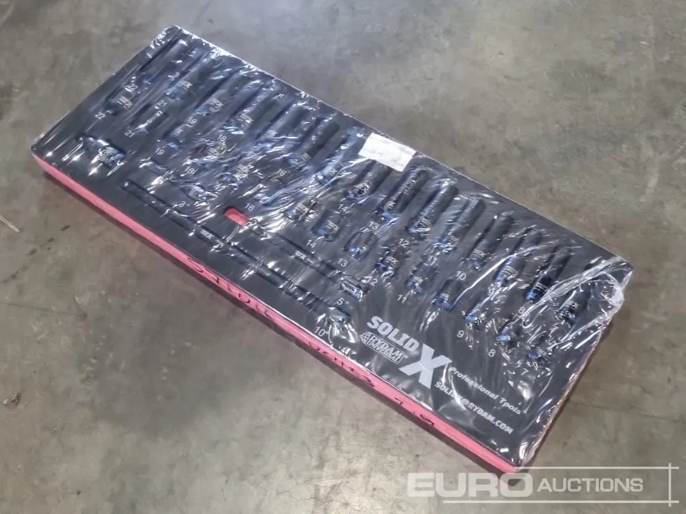 Unused Solid X Master Series 34 Piece 3/8 Deep & Short Impact Socket Set