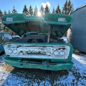 Green dump truck trailer