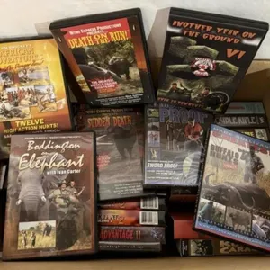 Mixed lot of hunting, wildlife, safari DVD's &