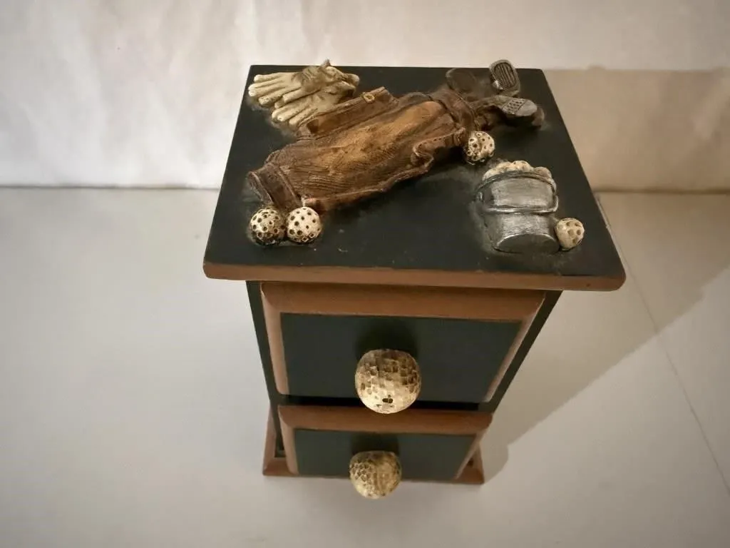 Golf 2 drawer trinket box
