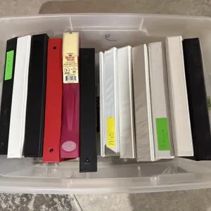 3 Ring binders (10+), plastic page protectors