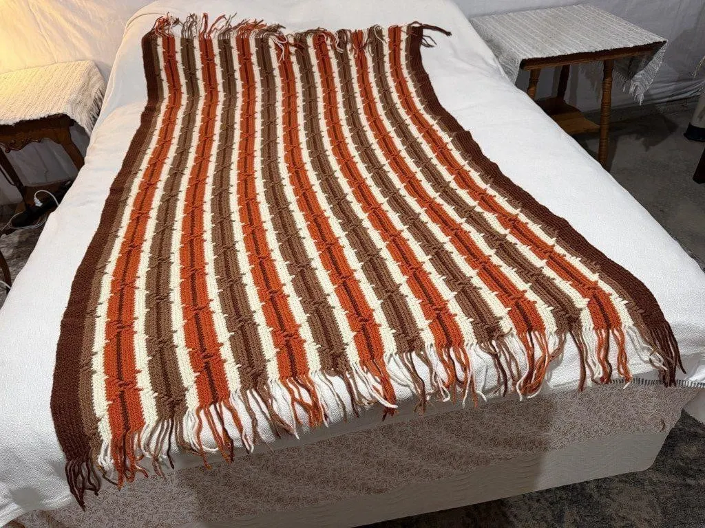 Handmade striped afghan