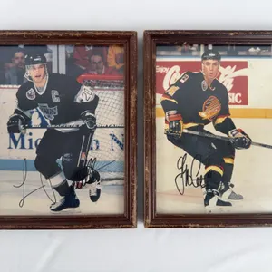 Geoff Courtnall and Luc Robitaille Signed (unverified) 8x10 Photos w/ Frames