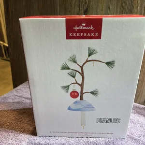Hallmark Charlie Brown Ornament and Stocking Hanger