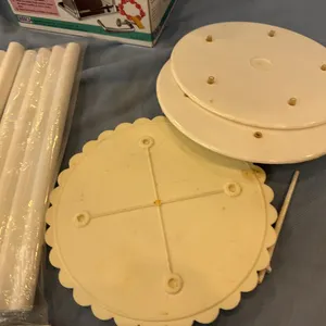Pasta machine, cake plates, cookie cutters