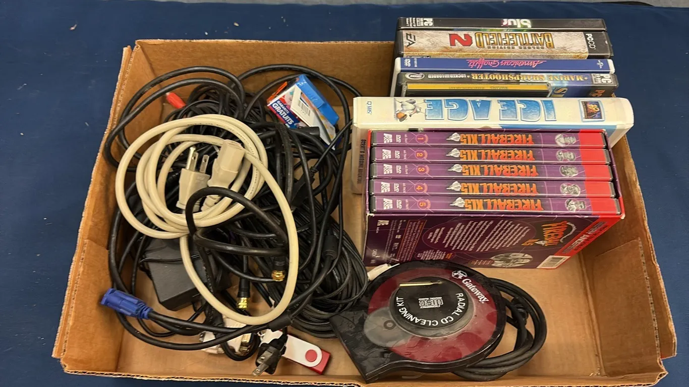 Misc Cords, DVD’s & Misc