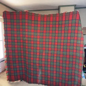Early American Woven Plaid Coverlet