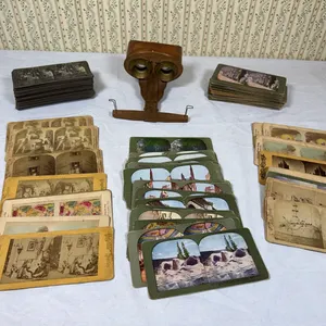 Antique Stereoscope with View Cards