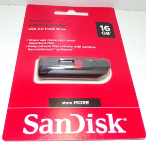 SanDisk Cruzer Glide 16GB USB 2.0 Flash Drive Black Red New