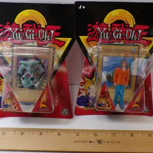 Lot of (2) New Yu-Gi_Oh! Action Figures. Includes: Island Turtle & Judge Man Magic Card.