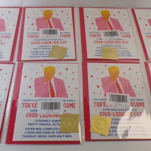 Lot of (8) Hardon's Funny Handsome Trump Valentine's Day Greeting Cards. Comes with red envelope.