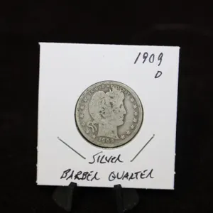 U.S. 1909-D Barber Silver Quarter