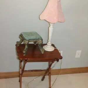 Table, Lamp & Stool