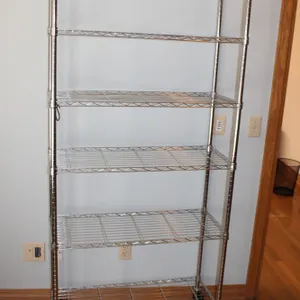 Rolling Chrome Wire Shelving