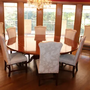 Mahogany Dining  Table & Damask Dining Chairs