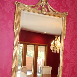 Neoclassical Gold-Tone Wall Mirror