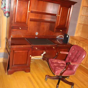 Cherry Executive Desk, Hutch & Chair