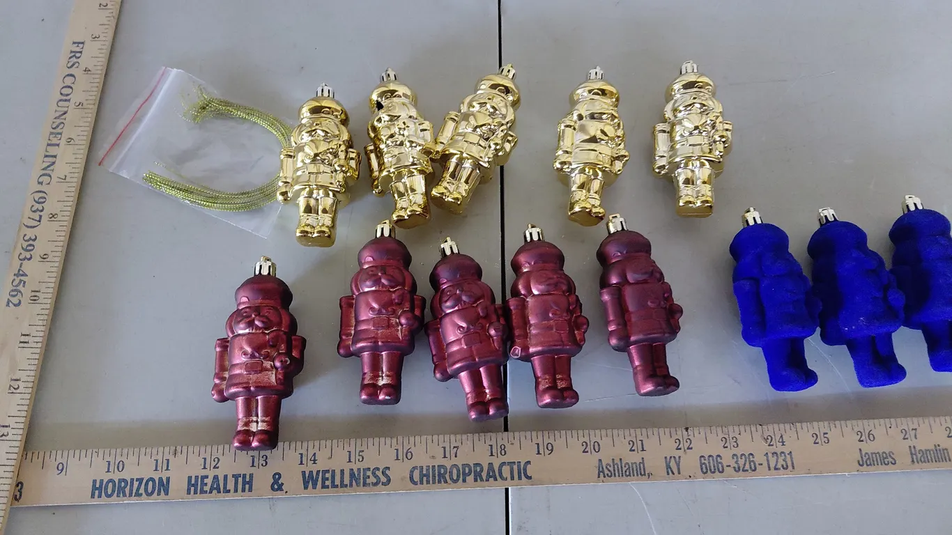 12 Nutcracker Ornaments, Assorted Colors