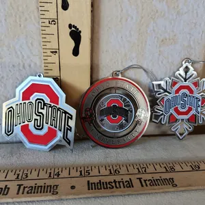3 Metal Ohio State Ornaments