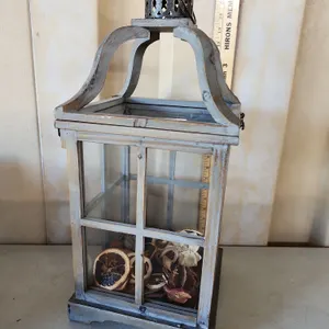 Large Wood Lantern 10"X10"X22"