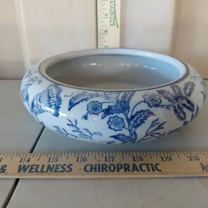Porcelain Blue/White Bowl/Brush Washer 9"X2.5"
