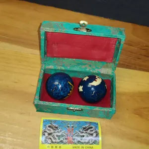 Chinese Baoding Balls Set Sun Moon Design in Box