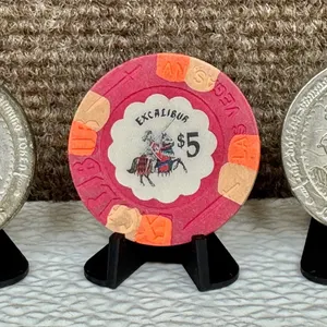 Excalibur Las Vegas Gaming Tokens & $5 Chip