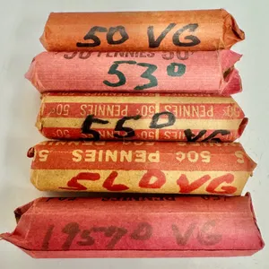 5 Rolls Wheat Pennies Mixed Dates