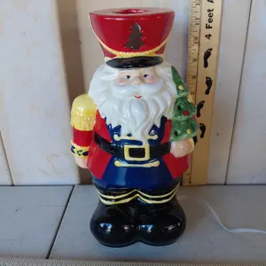 Home Interiors Ceramic Lighted Santa 12" Tall
