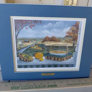 Signed Ju-Lea Quinn 1994 #130/500 "Pumpkin Days Print 14"X11"