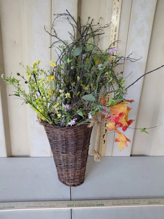 Basket & Artificial Flowers