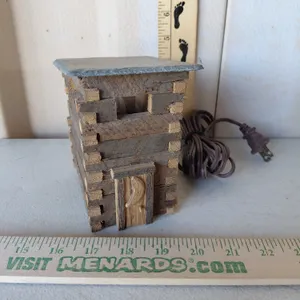 Hand Made Outhouse Lamp 3.5"X4.5"X5.25"