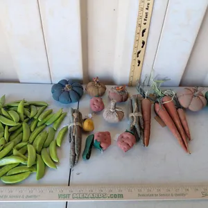Assorted Plush & Plastic Veggies Decor