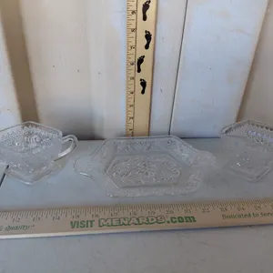 Vintage Indiana Glass Tiara Sandwich Sugar, Creamer, & Tray