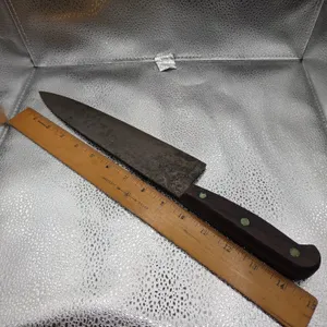 Vintage carbon steel chef's knife