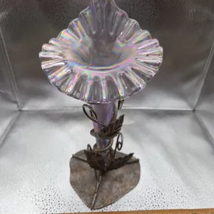 Vintage Fenton Pink Chiffon Jack-in-the-Pulpit Vase