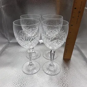 Matching set of four vintage Crystal water goblets