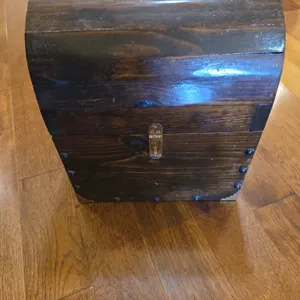 Vintage wooden round top chest