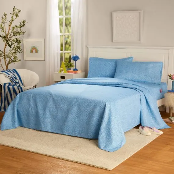 *NEW* Mainstays 3-Piece Super Soft Microfiber Bed Sheet Set, Twin/XL - Blue Geo