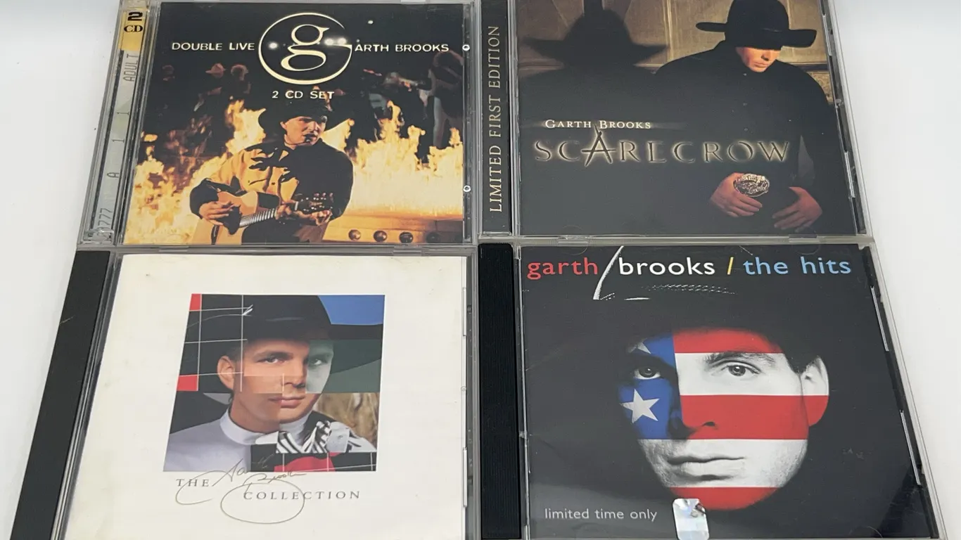 4 Garth Brooks CDs-Double Live(2 CDs), Scarecrow, The Collection, & The Hits