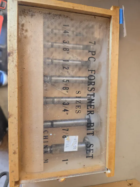 Seven piece forstner bit set