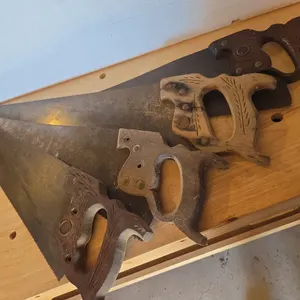 Assorted vintage wood hand saws