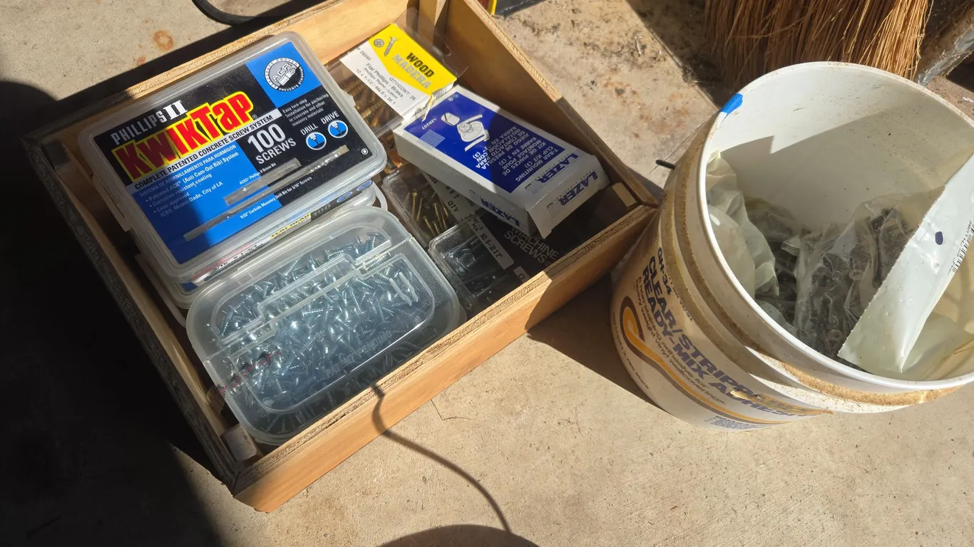 Assorted hardware and self-tapping screws new and packages