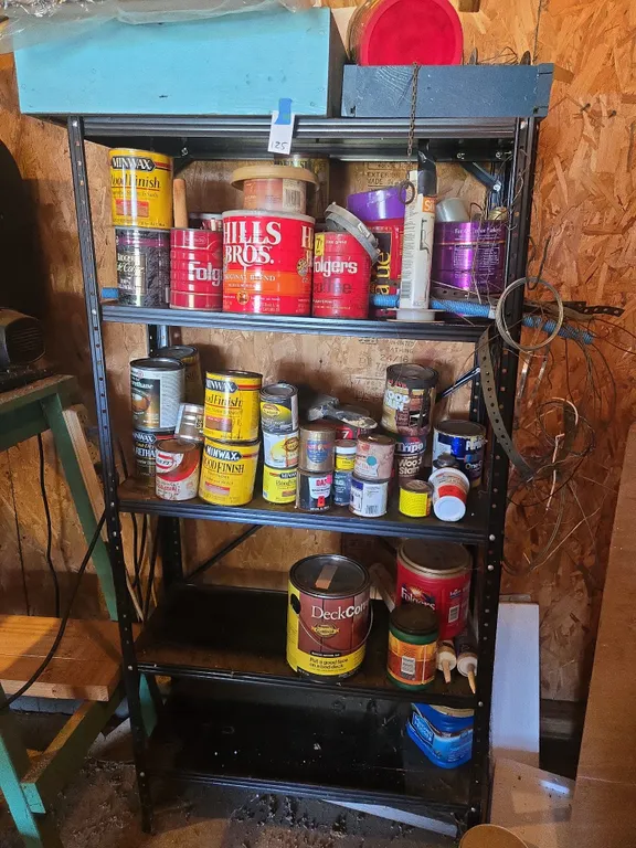 Metal shelving unit and clean out