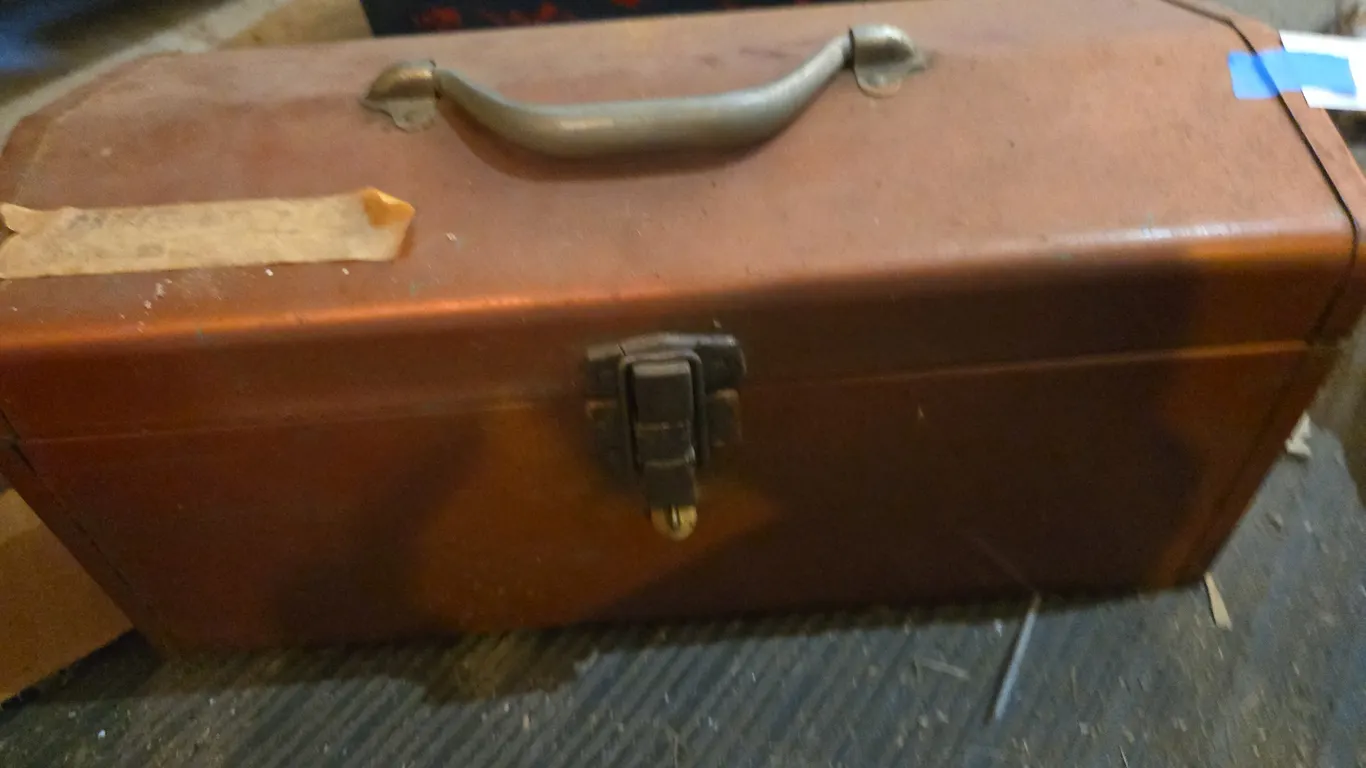 Vintage metal toolbox