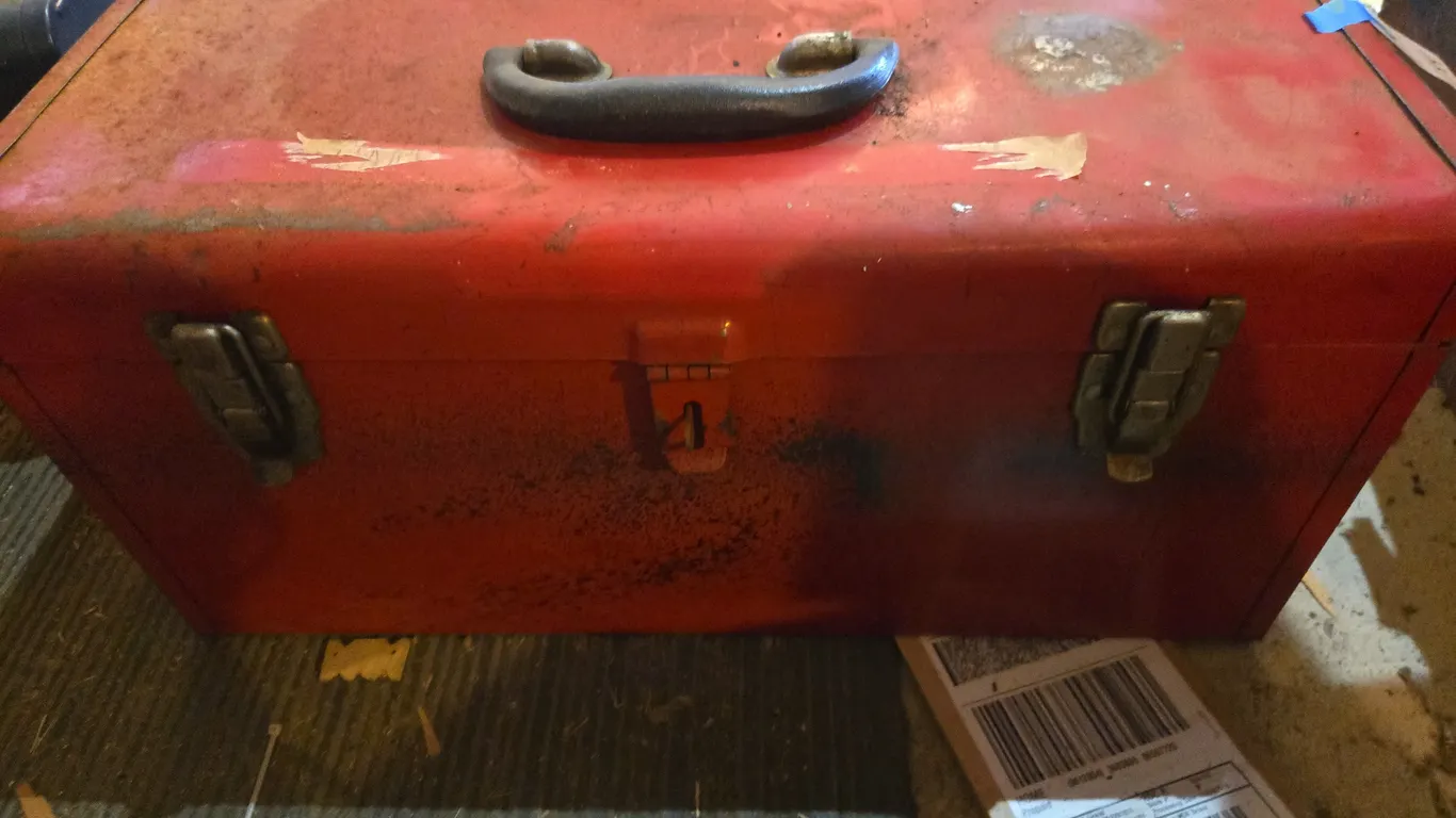 Vintage metal toolbox