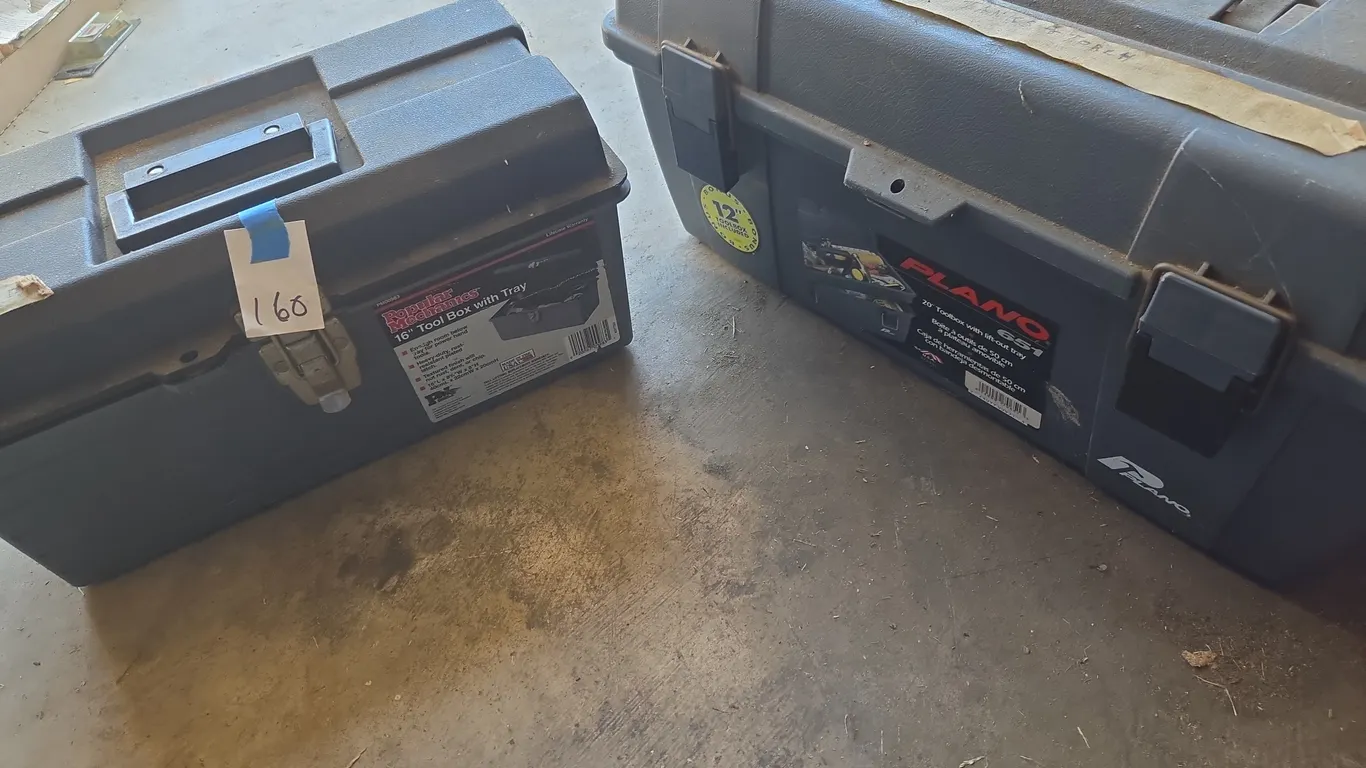 Assorted plastic tool boxes