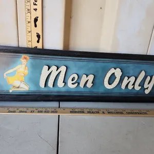 Men Only Naughty Wall Sign 23.5"X6.5"